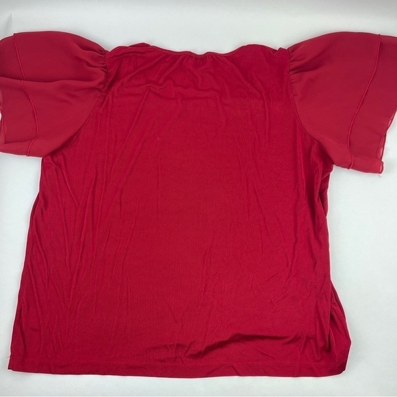 Slinky Brand Blouse Womens 2X Red Flare Sleeve - Picture 7 of 8